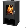Image de Poêle à bois Verso Theia - 9 kW Panneaux latéraux noirs et design contemporain
