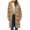 Image de Manteau dhiver - SUPERDRY - Hooded Longline Puffer - Coupe ample - Fentes latérales - Marron clair