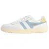 Image de Basket Gola Falcon Femme - Blanc Glace Citron - Cuir Plate Basse Confortable