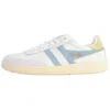 Image de Basket Gola Falcon Femme - Blanc Glace Citron - Cuir Plate Basse Confortable