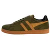 Image de Baskets - GOLA - Vert - Croûte de cuir - Lacets - Semelle marron