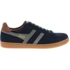 Image de Gola - Tennis Equipe Ii En Cuir Bleu Marine à Talon Plat Pourvues De Lacets - Bleu Foncé 41