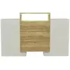 Image de Buffet 2 porte(s) 3 tiroir(s) - 140 cm blanc+naturel led mdf buffet bicolore