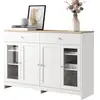 Image de Buffet 4 porte(s) 2 tiroir(s) - 120 cm blanc mdf buffet blanc