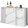 Image de Buffet 4 porte(s) 2 tiroir(s) - 150 cm blanc panneau de particules buffet blanc