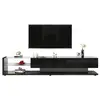 Image de Meuble tv noir 170 cm led panneau de particules meuble tv noir