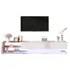 Image de Meuble tv blanc 170 cm led panneau de particules meuble tv blanc