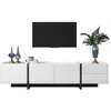 Image de Meuble tv blanc 190 cm panneau de particules meuble tv blanc