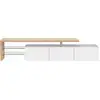 Image de Meuble tv blanc+naturel 197,5 cm led mdf meuble tv bicolore