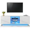 Image de Meuble tv blanc 160 cm panneau de particules meuble tv blanc