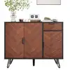 Image de Buffet 3 porte(s) 1 tiroir(s) - 90 cm noir mdf buffet noir