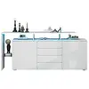 Image de Buffet 2 porte(s) 4 tiroir(s) - 160 cm blanc led panneau de particules buffet blanc