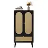 Image de Buffet 2 porte(s) 1 tiroir(s) - 60 cm noir panneau de particules buffet noir