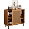 Image de Buffet 2 porte(s) 0 tiroir(s) - 100 cm naturel panneau de particules buffet naturel