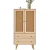 Image de Buffet 2 porte(s) 2 tiroir(s) - 60 cm naturel panneau de particules buffet naturel