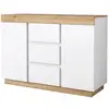 Image de Buffet 3 porte(s) 3 tiroir(s) - 120,5 cm blanc+naturel panneau de particules buffet bicolore