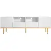 Image de Meuble tv blanc 165 cm panneau de particules meuble tv blanc