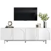 Image de Meuble tv blanc 175 cm panneau de particules meuble tv blanc