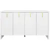 Image de Buffet 4 porte(s) 0 tiroir(s) - 140 cm blanc panneau de particules buffet de cuisine blanc