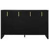 Image de Buffet 4 porte(s) 0 tiroir(s) - 140 cm noir panneau de particules buffet de cuisine noir