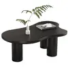 Image de Table basse forme atypique noir - 66x107 cm mdf table basse noir