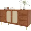 Image de Buffet 2 porte(s) 6 tiroir(s) - 160 cm naturel mdf buffet naturel