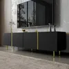 Image de Meuble TV L 170cm - avec 4 portes - MDF - Noir
