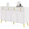 Image de Buffet 4 porte(s) 4 tiroir(s) - 140 cm blanc mdf buffet blanc