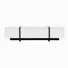 Image de Meuble tv l 190cm - 3 portes 2 tiroirs 5 compartiments - blanc & noir