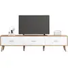 Image de Meuble tv naturel+blanc 150 cm panneau de particules meuble tv bicolore