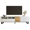 Image de Meuble tv blanc 180 cm mdf meuble tv blanc