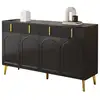 Image de Buffet 4 porte(s) 4 tiroir(s) - 140 cm noir mdf buffet noir