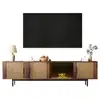 Image de Meuble tv naturel 200 cm led mdf meuble tv naturel