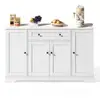 Image de Buffet de cuisine 4 portes 1 tiroir - 138 cm blanc mdf buffet de cuisine blanc