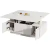 Image de Table basse relevable rectangulaire blanc- 50x110 cm panneau de particules table basse blanc