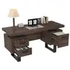 Image de Bureau 135 cm coloris marron bureau marron