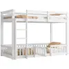 Image de Lit superposé 90x200cm coloris blanc bois massif lit enfant blanc
