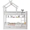 Image de Lit superposé 90x200cm coloris blanc lit enfant blanc