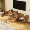 Image de Meuble TV - MODERNLUXE - 180x40x50cm - Espace repos animaux - Éclairage LED - 1 tiroir 2 portes - Naturel
