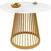 Image de Table de séjour ronde fixe blanc - 80x80-80max.cm table blanc