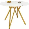 Image de Table de séjour ronde fixe doré - 100x100-100max.cm table doré
