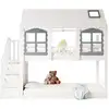 Image de Lit superposé 90x200cm coloris blanc lit enfant blanc