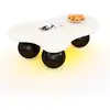 Image de Table basse forme atypique blanc+noir - 62,5x95 cm led mdf table basse bicolore