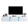 Image de Meuble tv blanc 180cm led panneau de particules meuble tv blanc