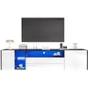 Image de Meuble tv noir+blanc 180cm led panneau de particules meuble tv bicolore