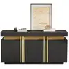 Image de Buffet 3 porte(s) 0 tiroir(s) - 140 cm noir panneau de particules buffet noir