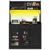 Image de Buffet de cuisine 5 portes 2 tiroirs - 120 cm noir led mdf et panneau de particules buffet de cuisine noir