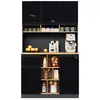 Image de Buffet de cuisine 5 portes 1 tiroir - 105 cm noir mdf buffet de cuisine noir