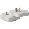 Image de Table basse pivotante forme atypique blanc - 67,5x74,8 cm panneau de particules table basse blanc