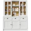 Image de Buffet de cuisine 5 portes 3 tiroirs - 140 cm blanc mdf buffet de cuisine blanc